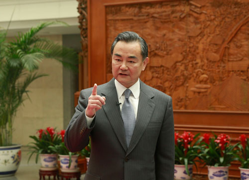 王毅部長為“外交小靈通”微博三周年發(fā)表致辭 圖片來源:外交部網(wǎng)站