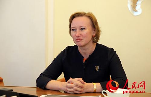 圣彼得堡國立大學(xué)代理教學(xué)和教學(xué)法第一副校長葉卡捷琳娜·巴別留克女士 (央視網(wǎng)記者 張土昌 攝)