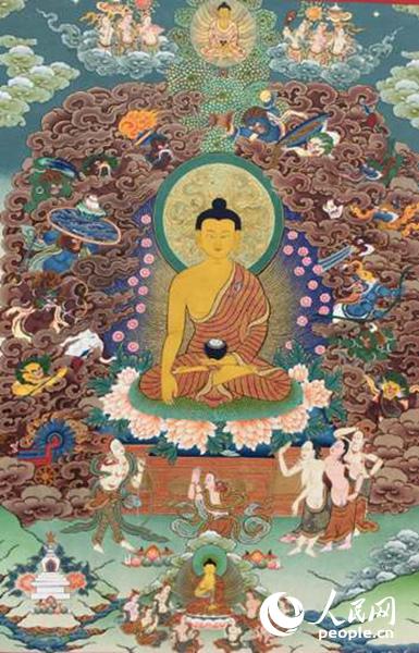 桑杰本唐卡藝術(shù)展在印度菩提伽耶正覺(jué)塔展出【2】