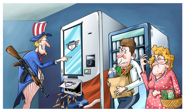 漫畫作者：譚希光（人民網(wǎng)版權(quán)圖片，未經(jīng)授權(quán)，請勿轉(zhuǎn)載。）