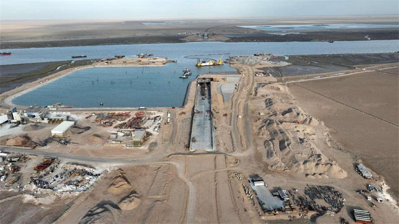 施工現(xiàn)場(chǎng)一景。中交天津航道局有限公司供圖