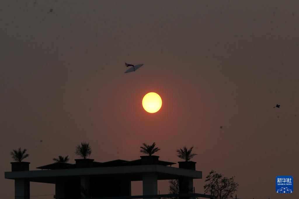 這是1月14日在孟加拉國達卡拍攝的風(fēng)箏。新華社發(fā)（哈比卜·拉赫曼攝）