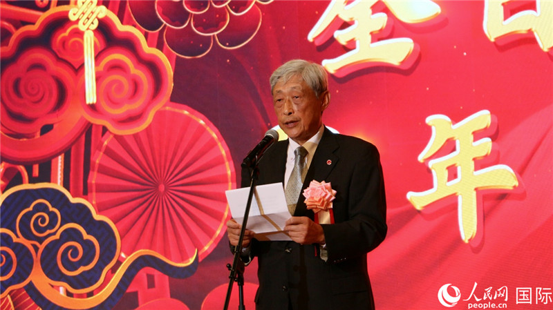 全華聯(lián)會長何德倫致辭。人民網(wǎng) 許可攝