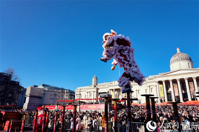 倫敦特拉法加廣場活動現(xiàn)場。楊浩鵬攝