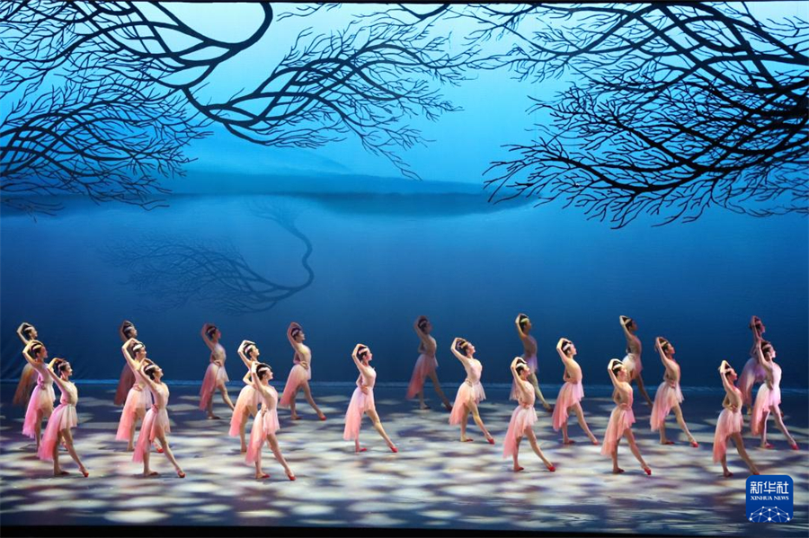 4月6日，中國(guó)上海歌舞團(tuán)演員在日本新潟表演舞劇《朱鹮》。新華社記者 陳澤安 攝