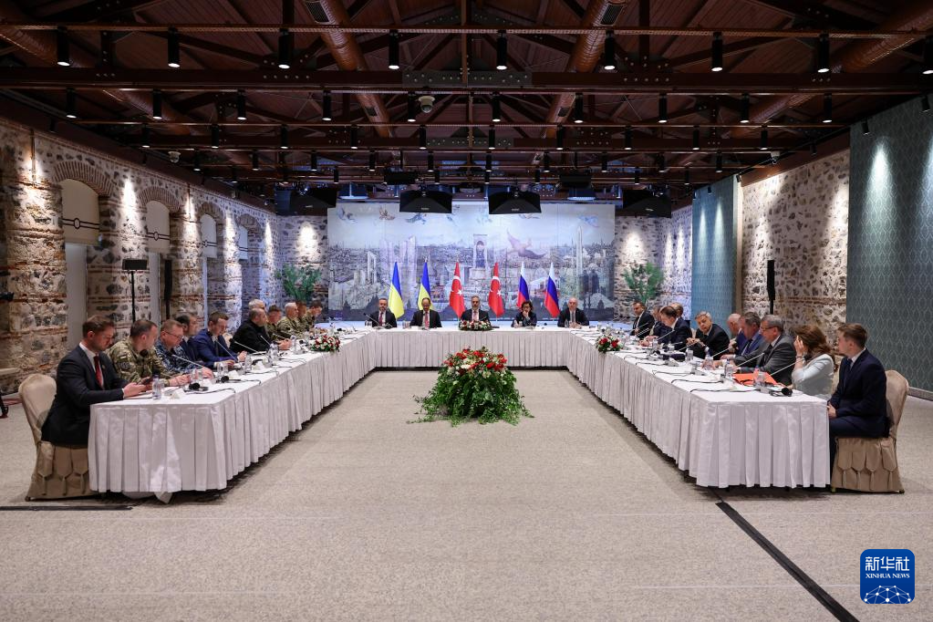 5月16日，在土耳其方面主持下，俄羅斯和烏克蘭代表團在土耳其伊斯坦布爾舉行會談。新華社發(fā)（土耳其外交部供圖）