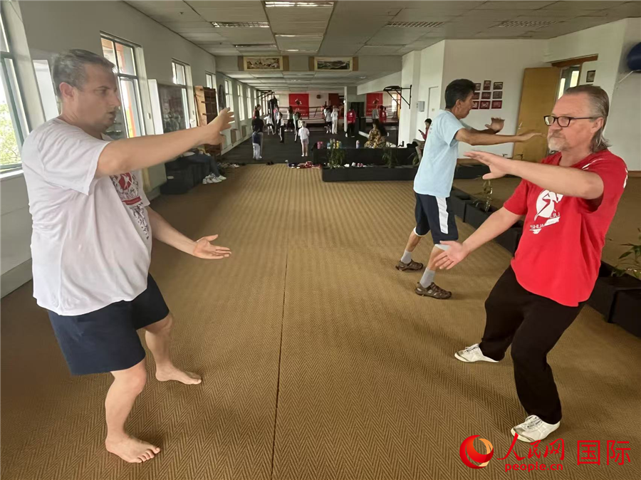 南非民眾練習(xí)中國(guó)武術(shù)。人民網(wǎng) 希拉茲·莫林?jǐn)z 