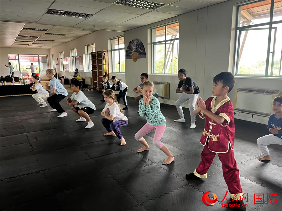 南非民眾練習(xí)中國(guó)武術(shù)。人民網(wǎng) 希拉茲·莫林?jǐn)z 