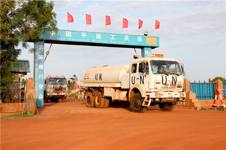 圖為維和工兵出征。張曉昆攝