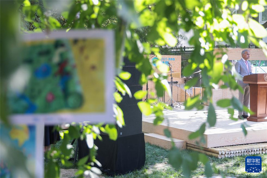 6月3日，聯(lián)合國(guó)駐華系統(tǒng)協(xié)調(diào)員常啟德在活動(dòng)上致辭。新華社記者 張玉薇 攝