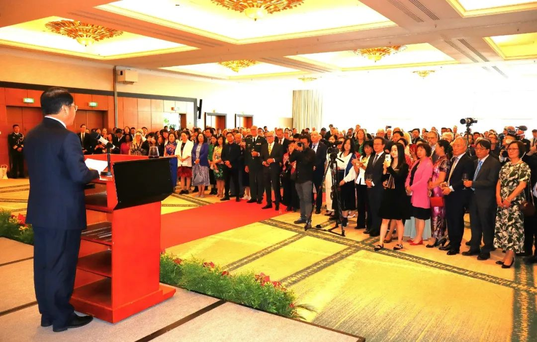 中丹建交75周年招待會現(xiàn)場。中國駐丹麥大使館供圖