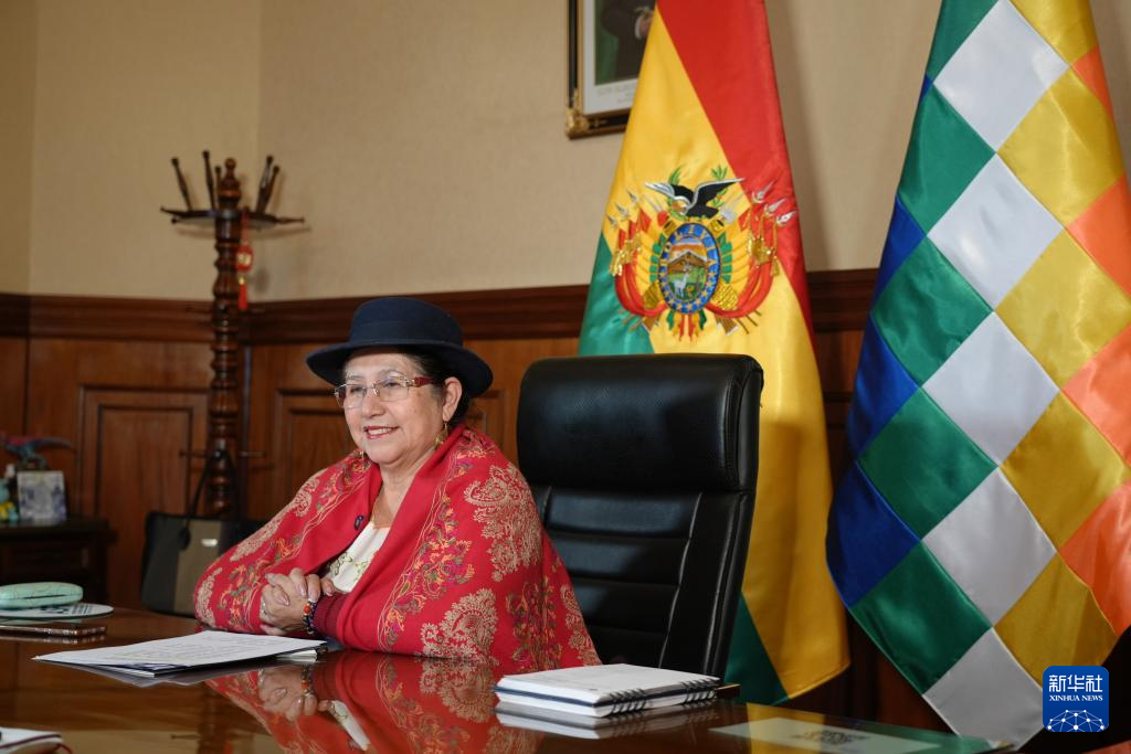 6月18日，玻利維亞外交部長塞琳達·索薩在首都拉巴斯接受新華社記者專訪。新華社記者 何冰 攝
