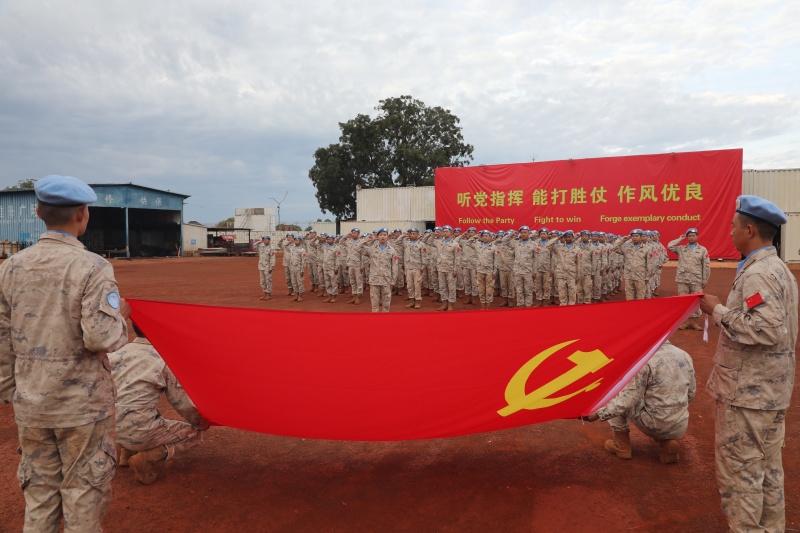 活動(dòng)現(xiàn)場。中國第15批赴南蘇丹（瓦烏）維和工兵分隊(duì)供圖