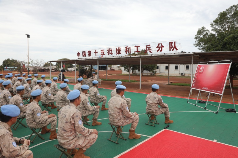 活動(dòng)現(xiàn)場(chǎng)。中國(guó)第15批赴南蘇丹（瓦烏）維和工兵分隊(duì)供圖