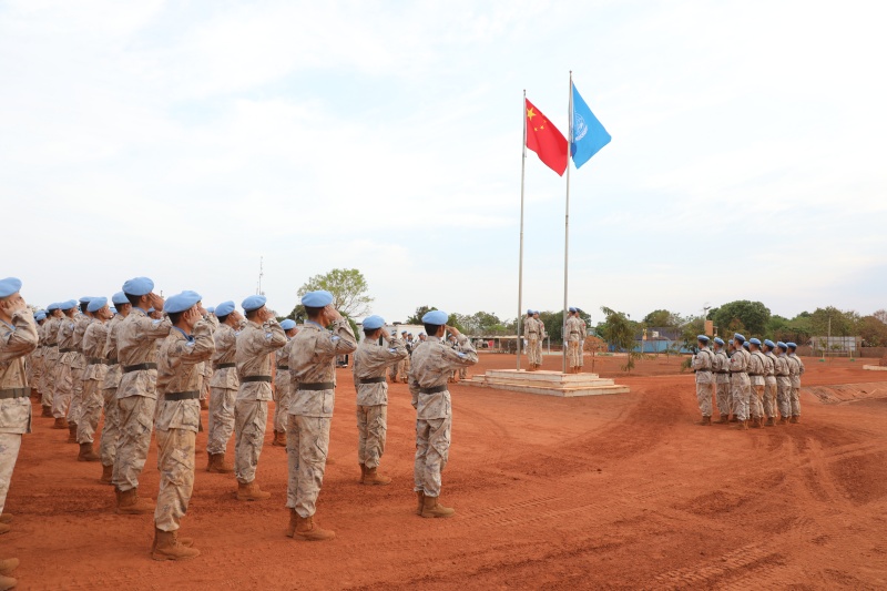 活動現(xiàn)場。中國第15批赴南蘇丹（瓦烏）維和工兵分隊供圖