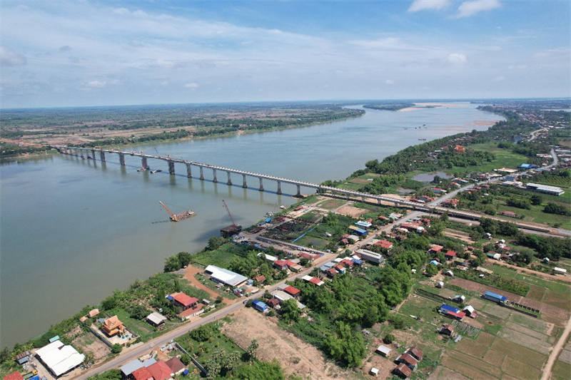 桔井湄公河特大橋航拍圖。上海建工供圖