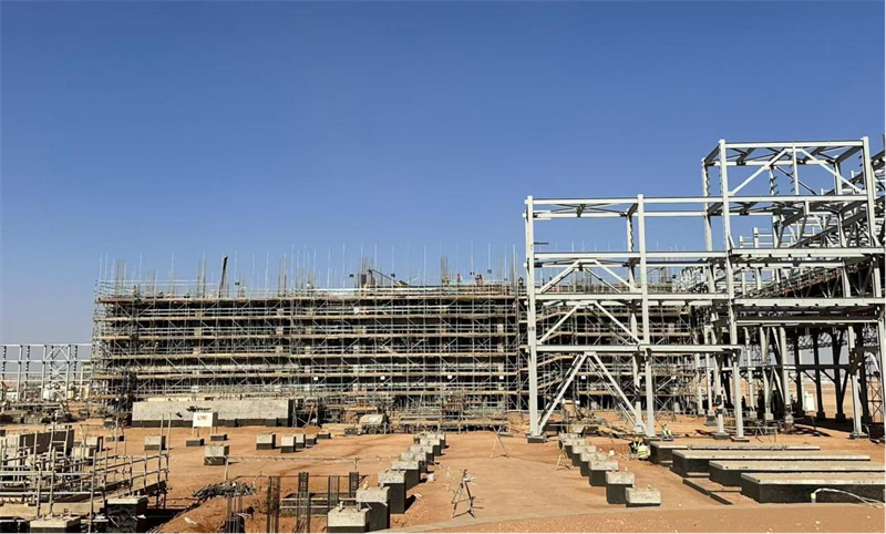 沙特礦業(yè)公司WAS項目的公用工程區(qū)建設一景。中石化南京工程公司供圖