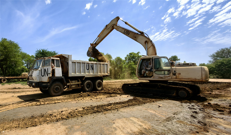 施工現(xiàn)場(chǎng)。維和工兵分隊(duì)供圖