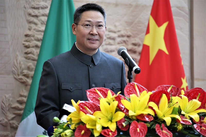 中國駐墨西哥大使陳道江致辭。中國駐墨西哥大使館供圖