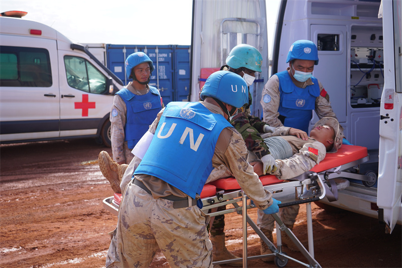 演練現(xiàn)場。維和工兵分隊(duì)供圖。