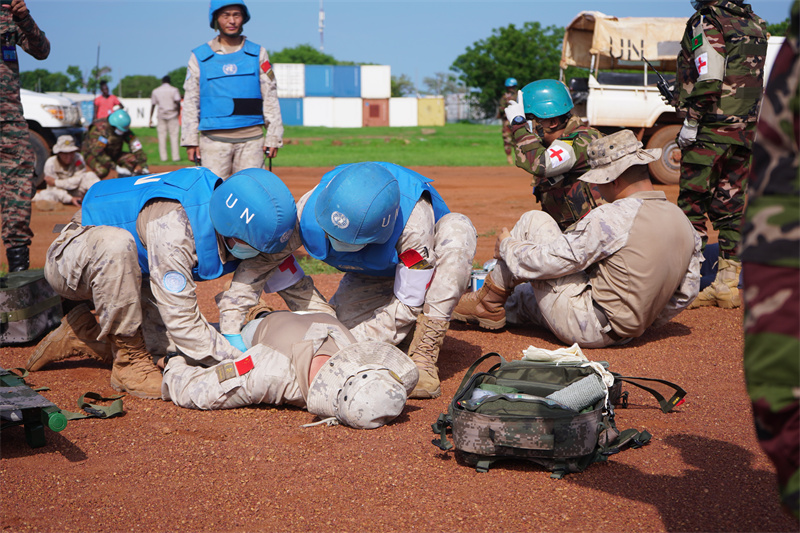 演練現(xiàn)場。維和工兵分隊(duì)供圖。