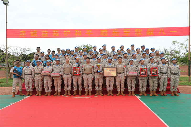 歌詠比賽現(xiàn)場(chǎng)。維和工兵分隊(duì)供圖