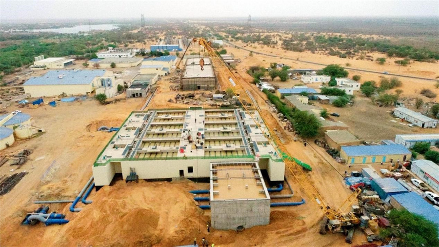 項(xiàng)目全景。貝尼納吉原水預(yù)處理項(xiàng)目部供圖