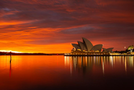 朝霞中的悉尼歌劇院