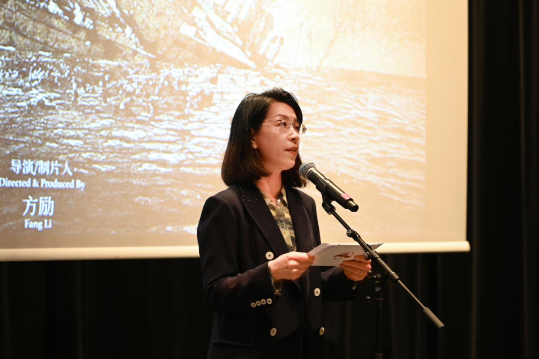 中國(guó)駐挪威大使侯悅出席電影招待會(huì)并致辭。中國(guó)駐挪威大使館供圖