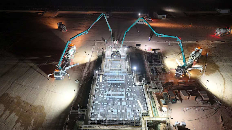 澆筑現(xiàn)場。山東電建三公司供圖