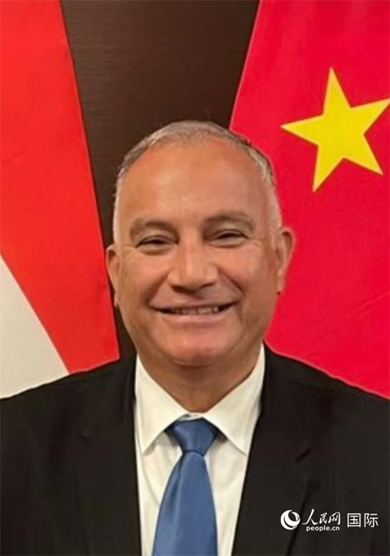 蘇伊士運(yùn)河大學(xué)孔子學(xué)院外方院長拉杰布。人民網(wǎng)記者 黃培昭攝