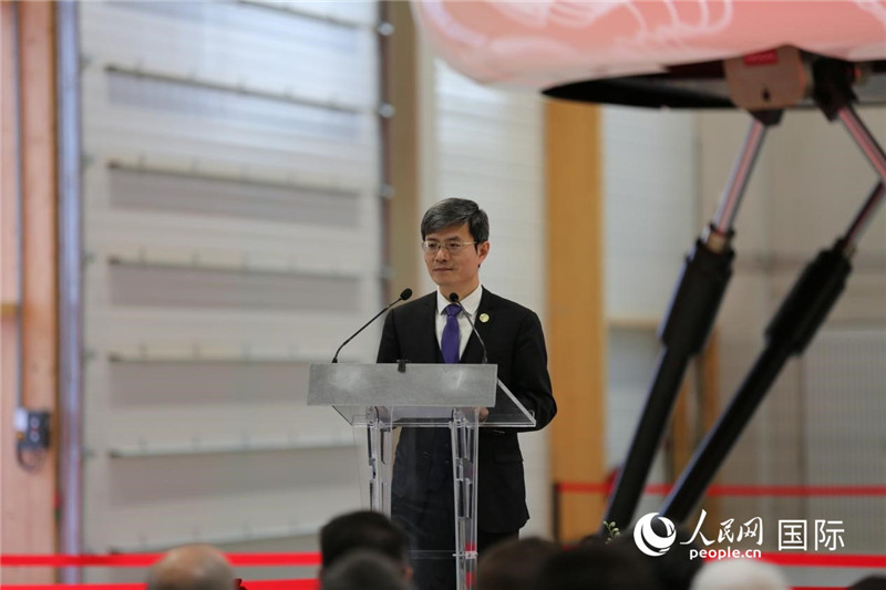 法國中國工商會(huì)秘書長李文國致辭（于超凡 攝）