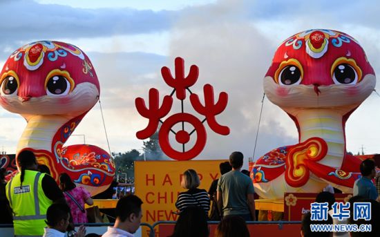 圖為游客在2025年奧克蘭元宵燈節(jié)游覽。（圖片由奧克蘭中國(guó)文化中心提供）