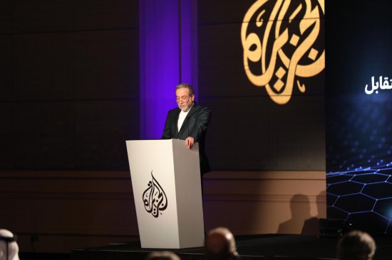   2025年5月10日，伊朗外長阿拉格齊在卡塔爾多哈出席第四屆阿拉伯-伊朗對話會議時講話。新華社發(fā)（主辦方供圖）