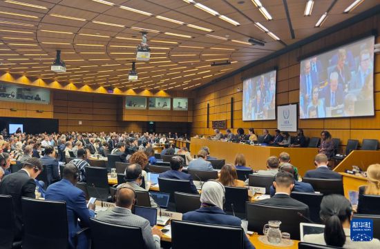  這是6月12日在奧地利維也納拍攝的國際原子能機構(gòu)理事會會議現(xiàn)場。新華社發(fā)（中國常駐維也納聯(lián)合國代表團供圖）