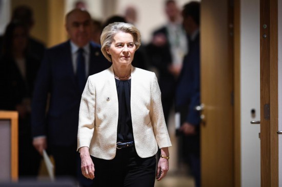 　　3月6日，在比利時布魯塞爾，歐盟委員會主席馮德萊恩在歐盟特別峰會上。新華社記者 彭子洋 攝