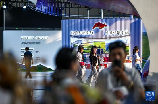 8月29日，觀眾在第五屆中蒙博覽會(huì)上參觀。新華社記者 連振 攝