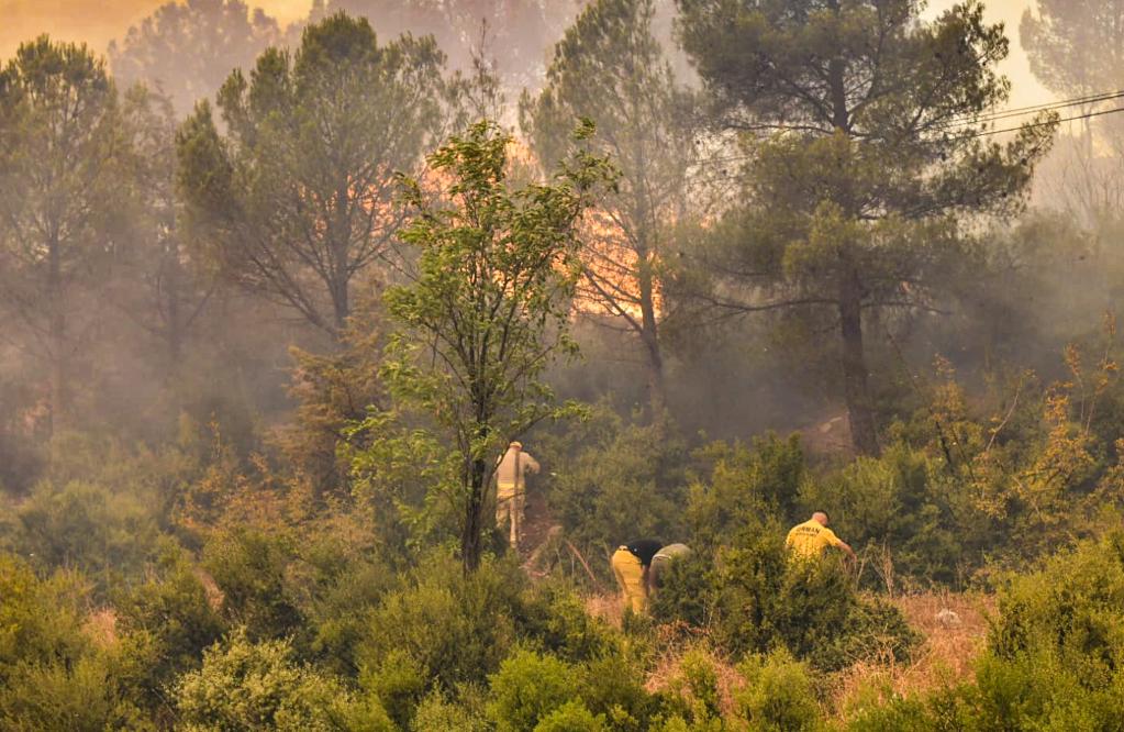 2023年8月22日，消防員在土耳其恰納卡萊附近參與滅火。新華社發(fā)